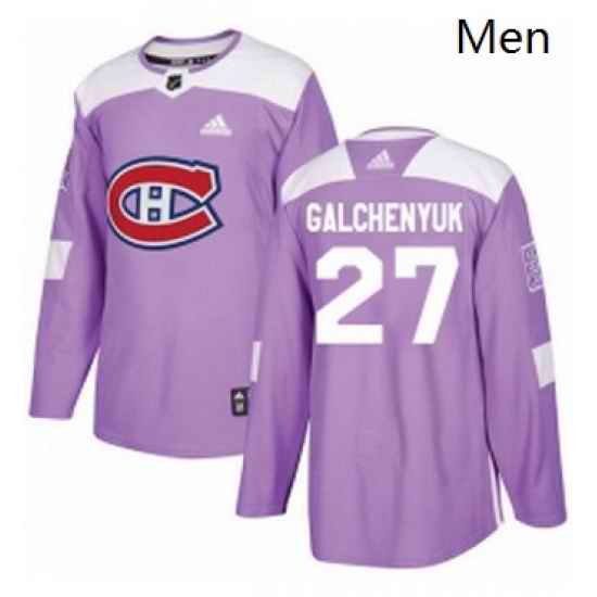 Mens Adidas Montreal Canadiens 27 Alex Galchenyuk Authentic Purple Fights Cancer Practice NHL Jersey